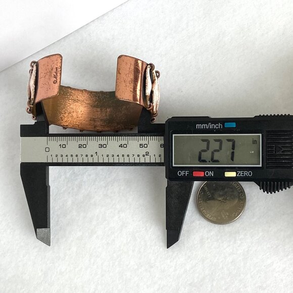 Vintage Matisse-Renoir Copper Anodized “Espana” Wide Cuff Bracelet 6.5" - Picture 13 of 16